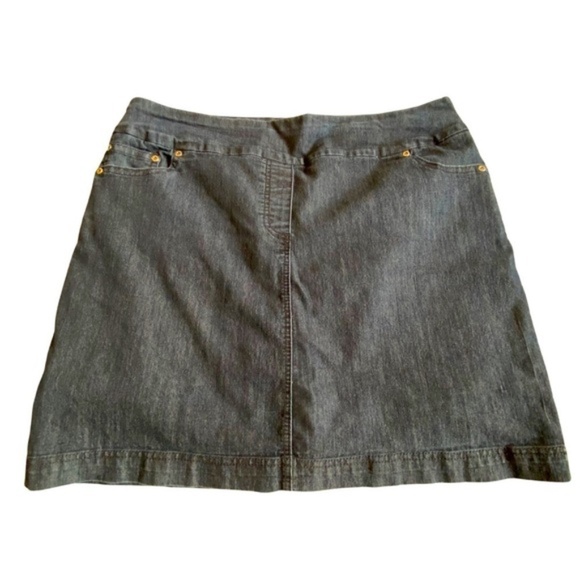 Contrast Y2K Comfy Denim Jean Skort Size 16 Plus Size Stretch Summer Medium Wash - Picture 1 of 4